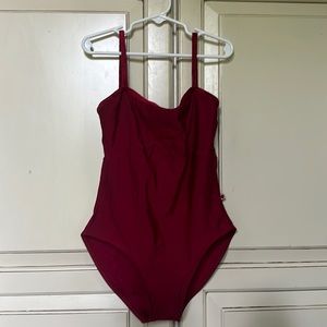 Red Yumiko with Velvet Trim Leotard